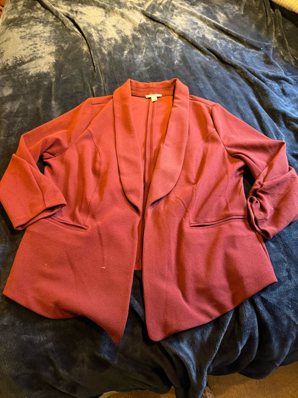 Women’s Open Front Blazer Jacket - maroon